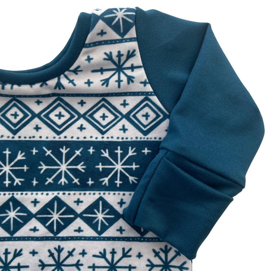 Snowflake Stripes Zip Romper - Zipease