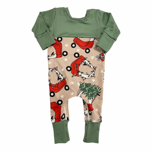 Cozy Coupe Color Block Zip Romper