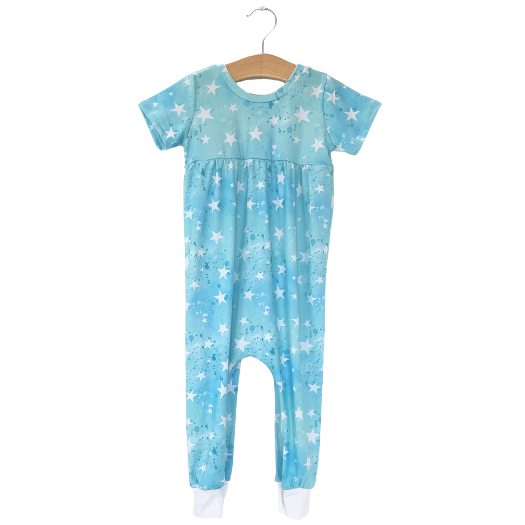 Tie Dye Stars Bubble Zip Romper - Zipease