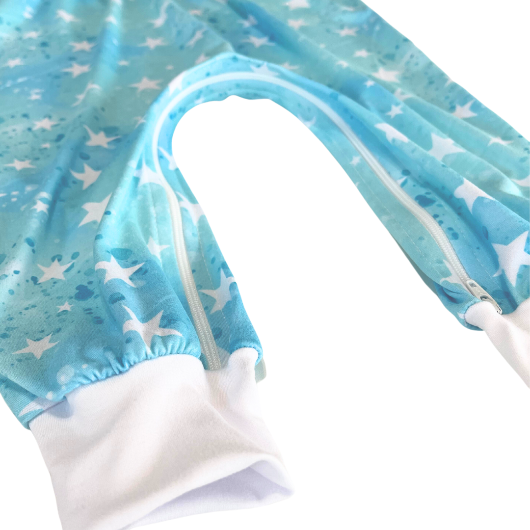 Tie Dye Stars Bubble Zip Romper - Zipease