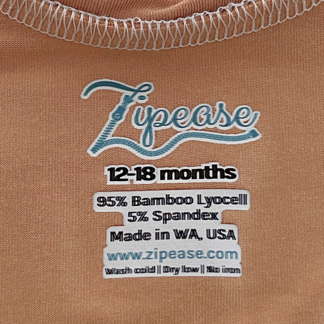 Camel Bamboo Lyocell Romper with G-Tube Access - Zipease