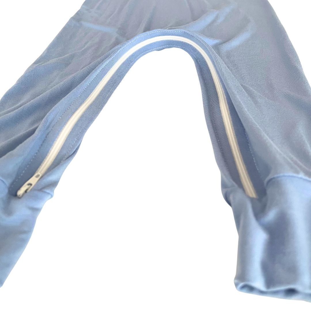 Ocean Bamboo Lyocell Romper with G-Tube Access - Zipease