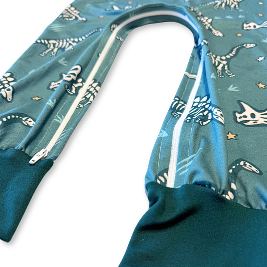 Dino Fossils Zip Romper - Zipease