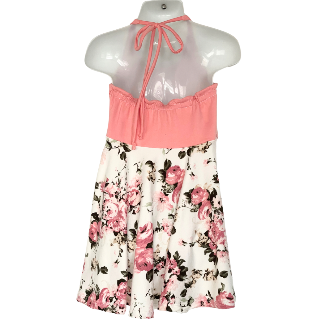 Pink Floral Halter Dress