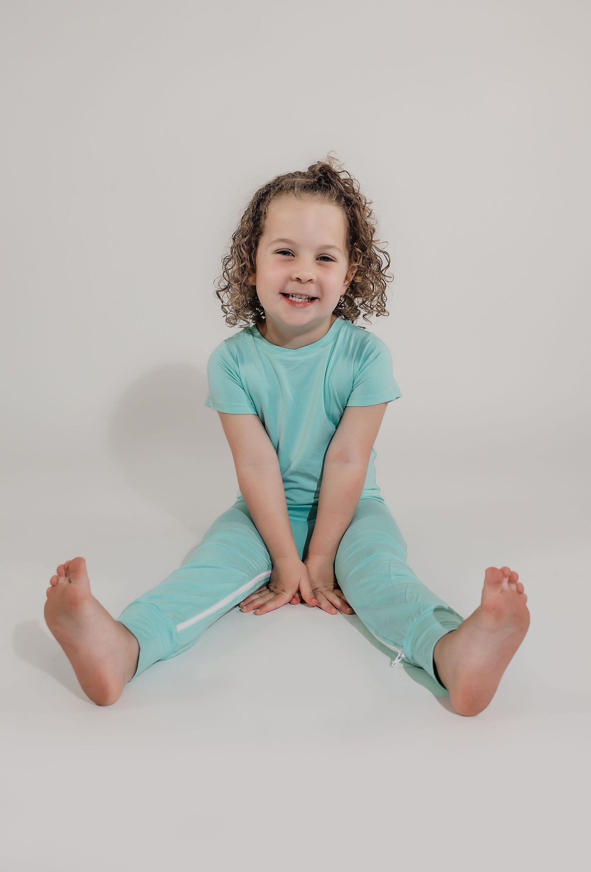 Mint Bamboo Lyocell Zip Romper - Zipease