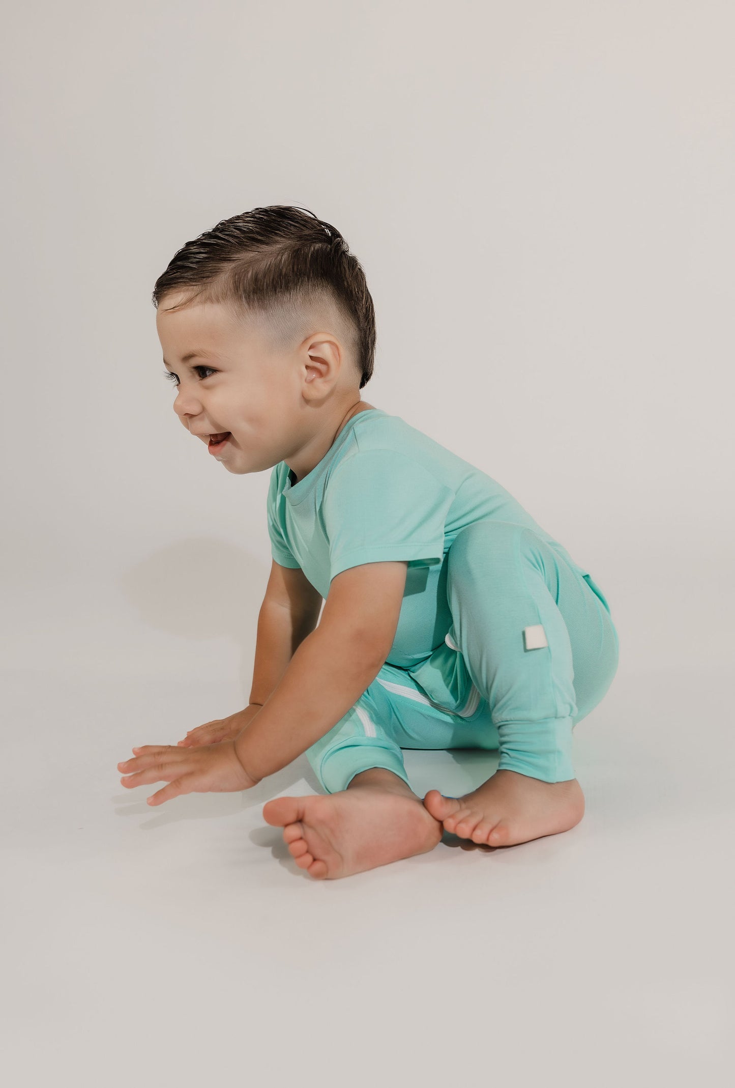 Mint Bamboo Lyocell Zip Romper - Zipease