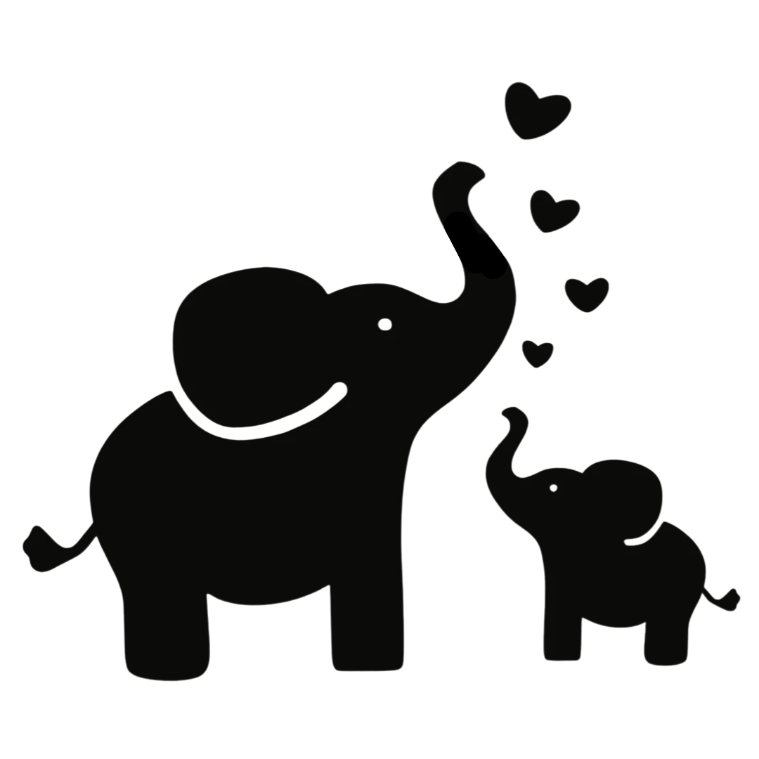 Mommy+Me Elephants Vinyl Transfer