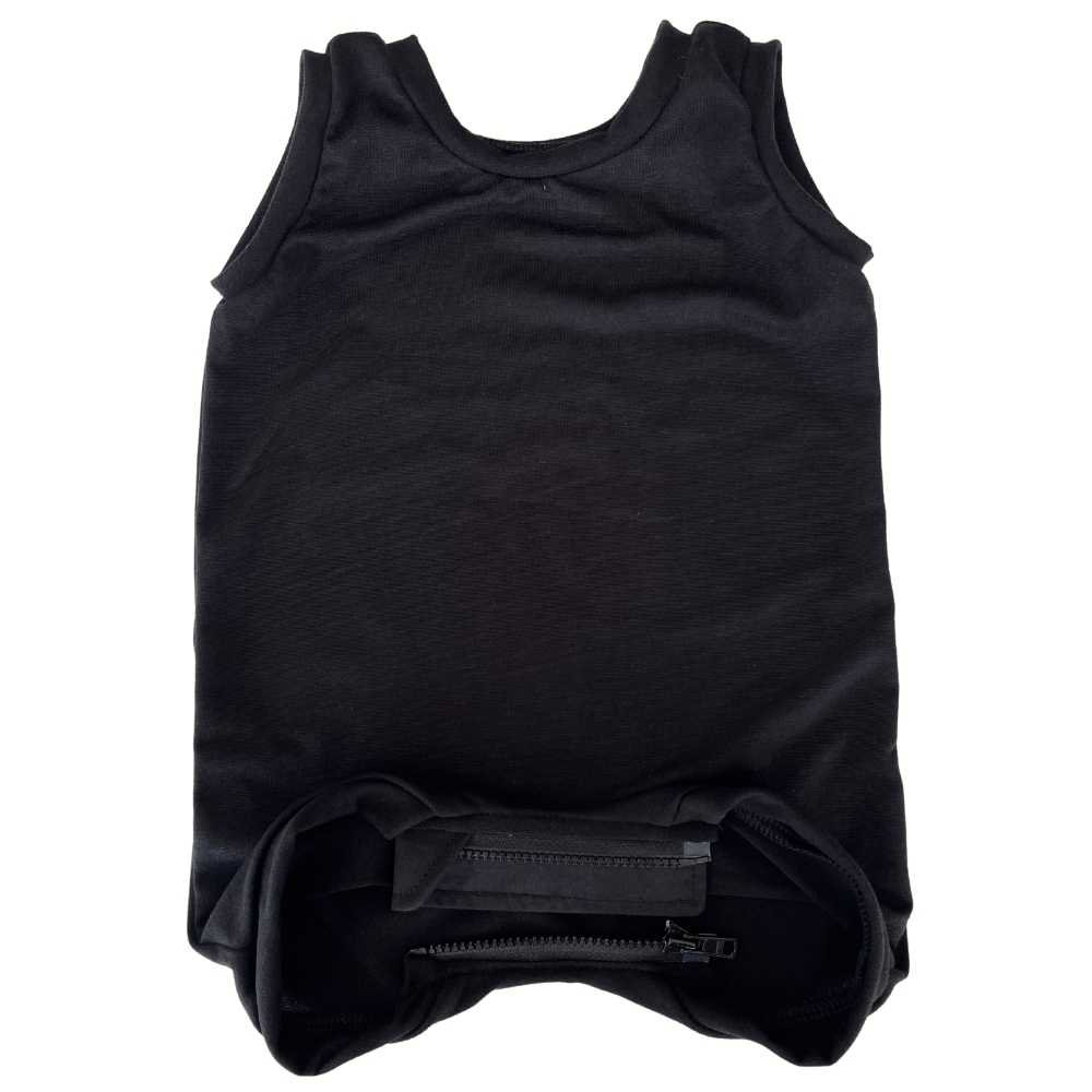 Black Tank Summer Zip Romper - Zipease