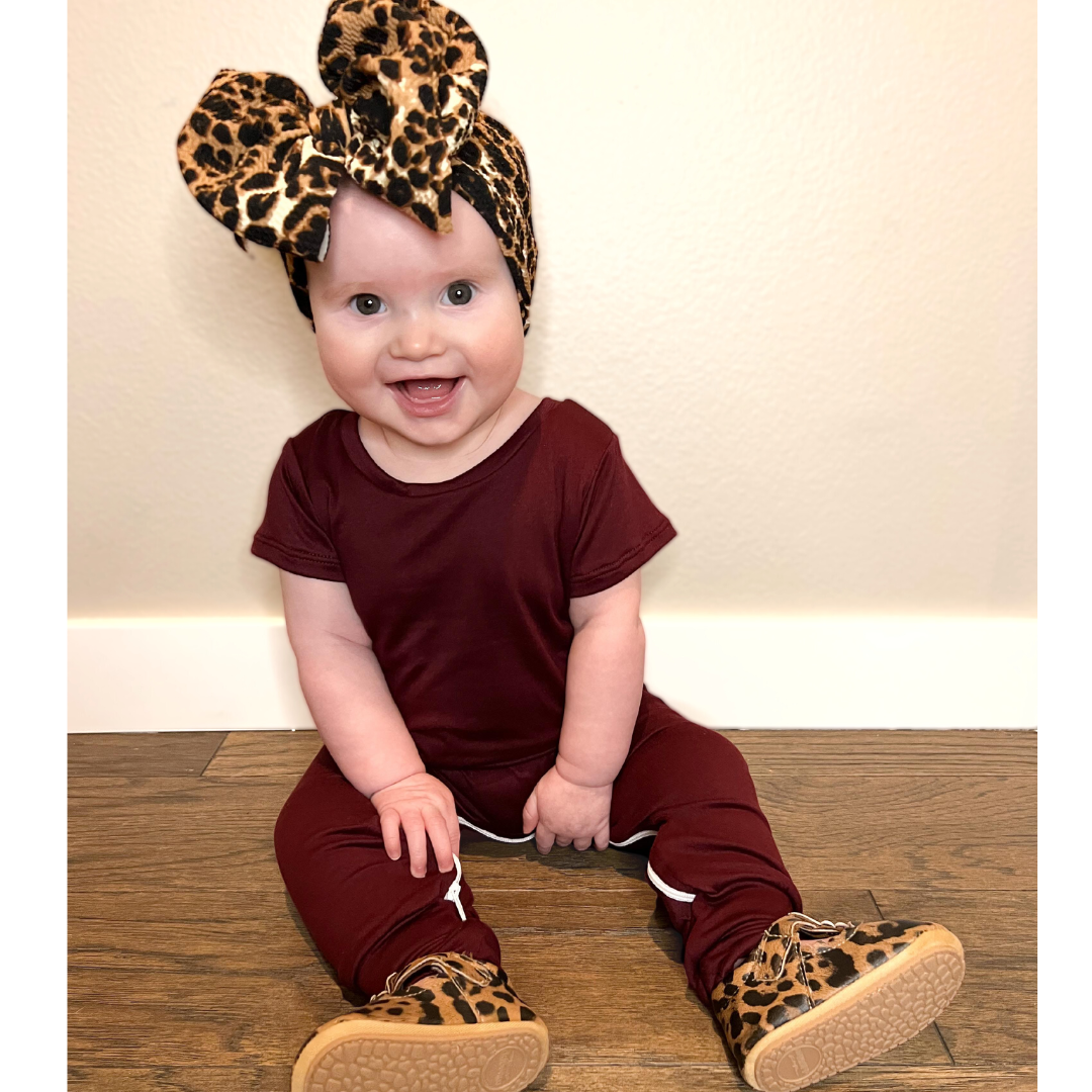 Solid Merlot Zip Romper - Zipease
