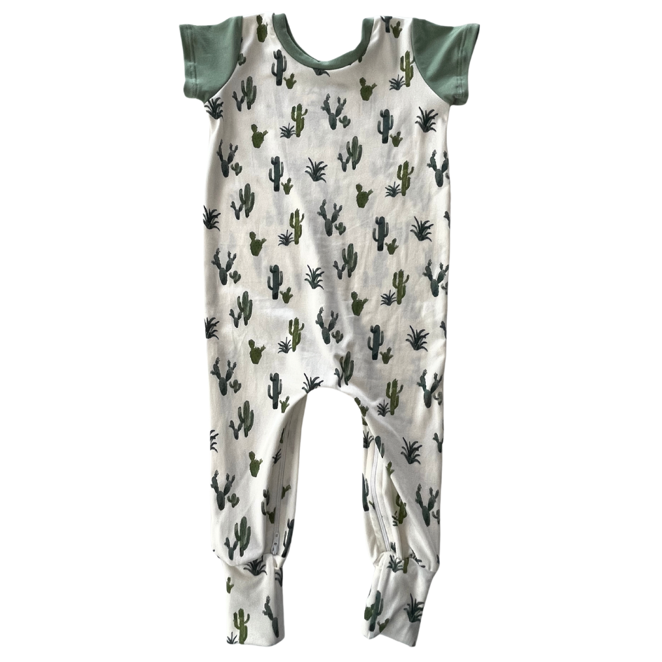 Ivory Cactus Zip Romper - Zipease
