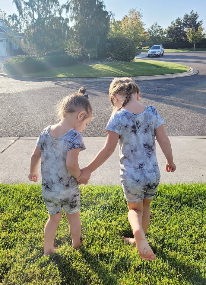 Grey Tie Dye Summer Zip Baby Romper - Zipease
