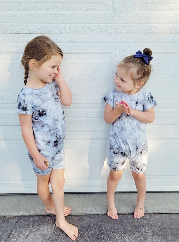 Grey Tie Dye Summer Zip Baby Romper - Zipease
