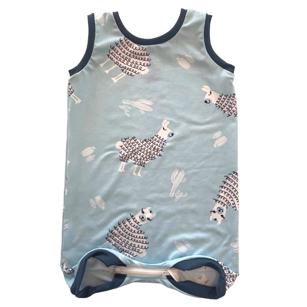 Blue Llamas Summer Zip Romper - Zipease