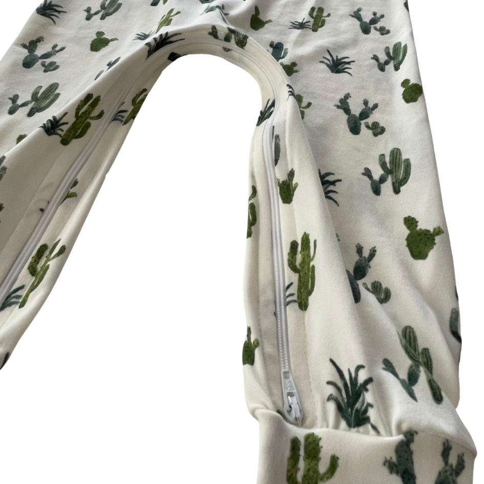 Ivory Cactus Zip Romper - Zipease