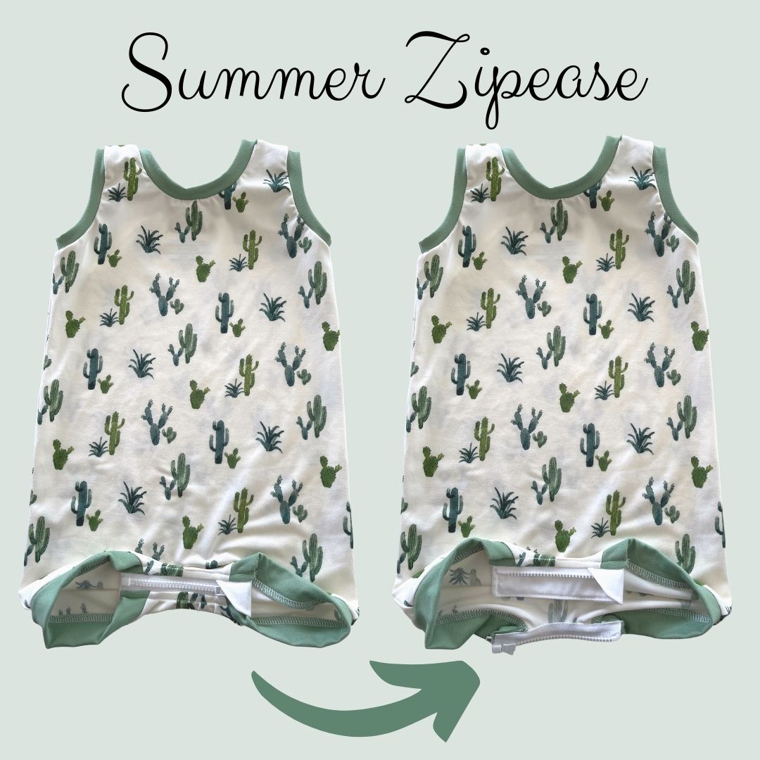 Ivory Cactus Summer Zip Romper - Zipease