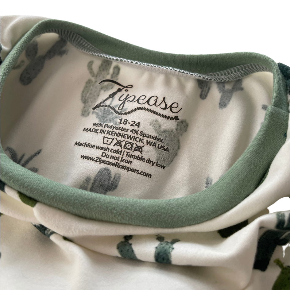 Ivory Cactus Zip Romper - Zipease