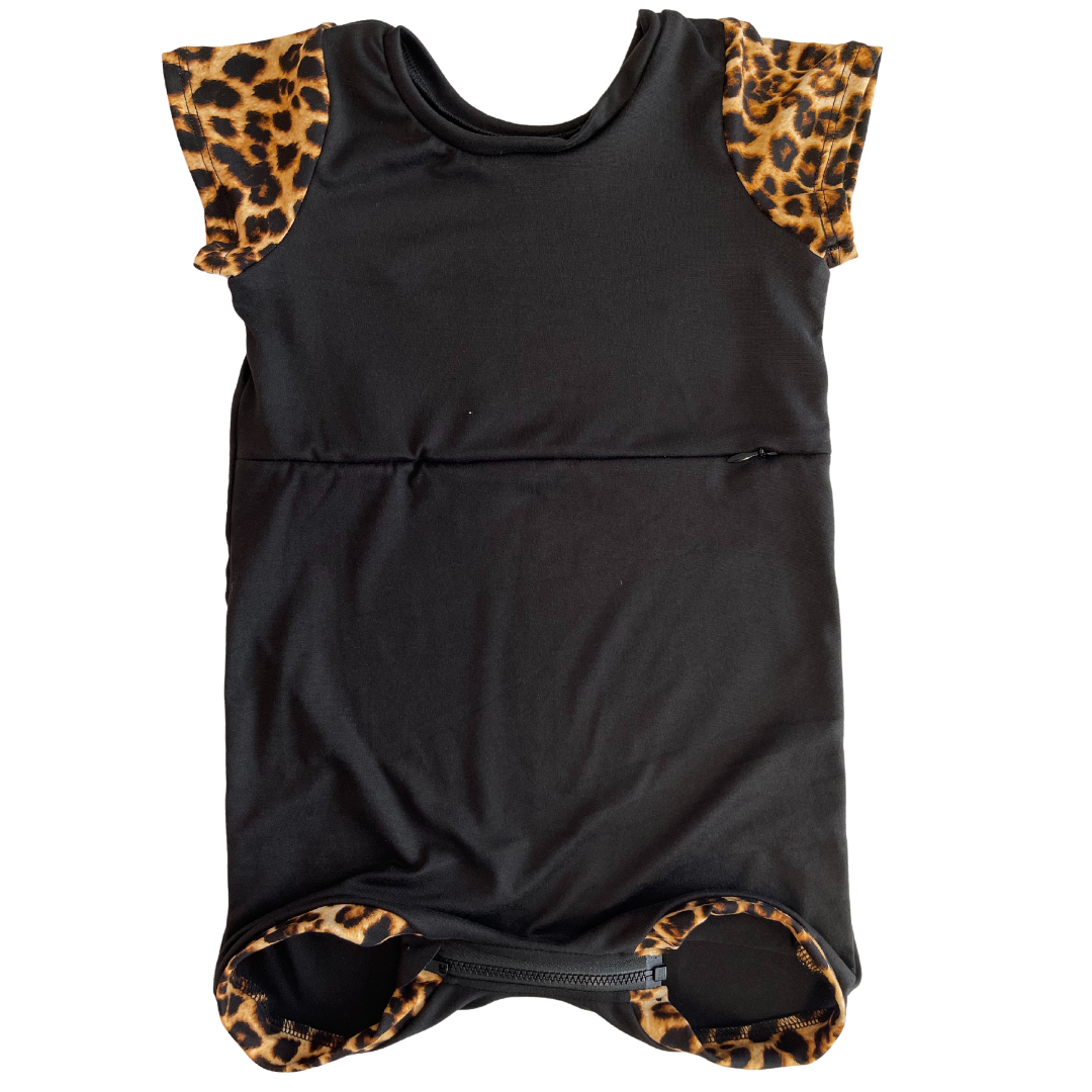 Black Cheetah with G-Tube Access - Zipease