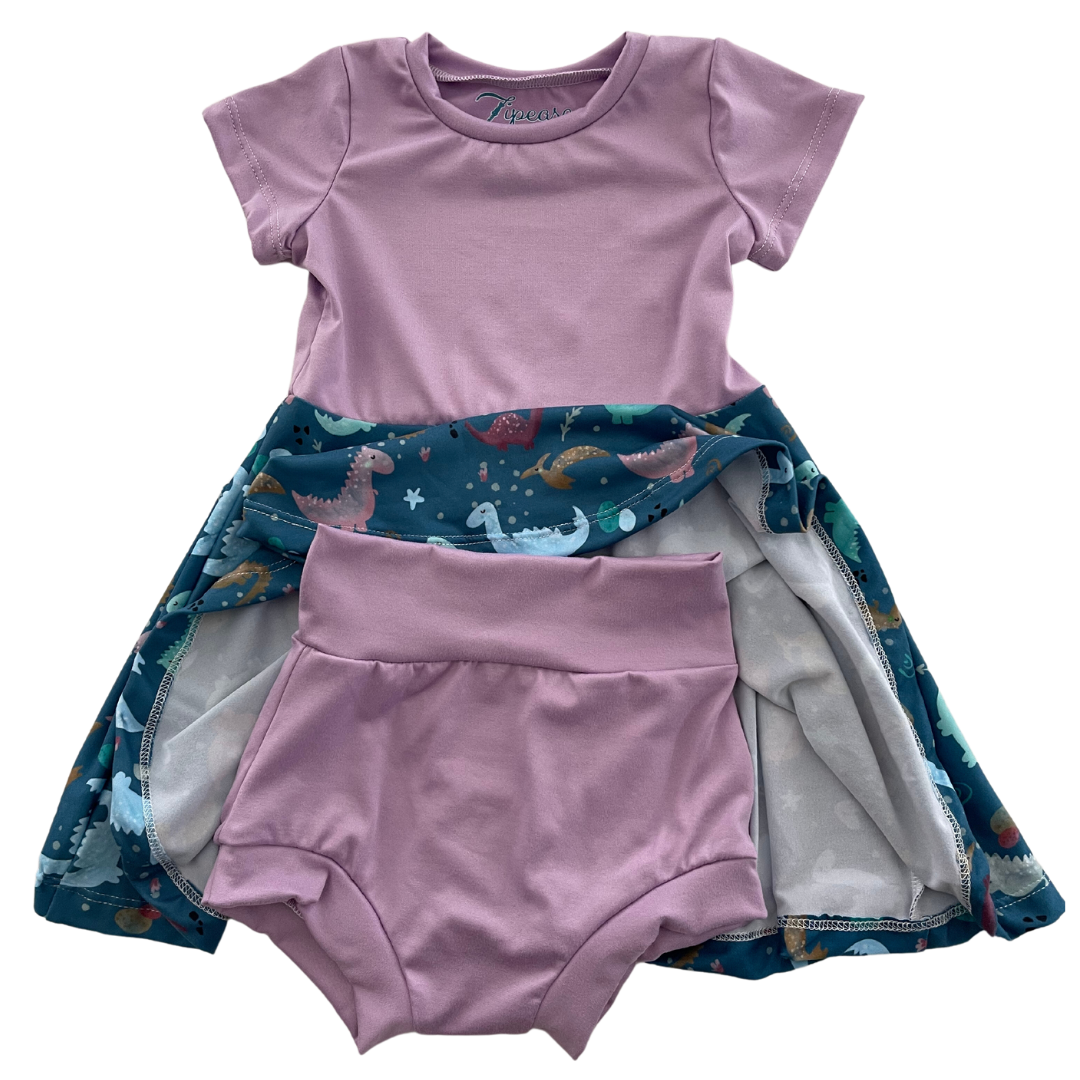 Zipease dress with matching shorts