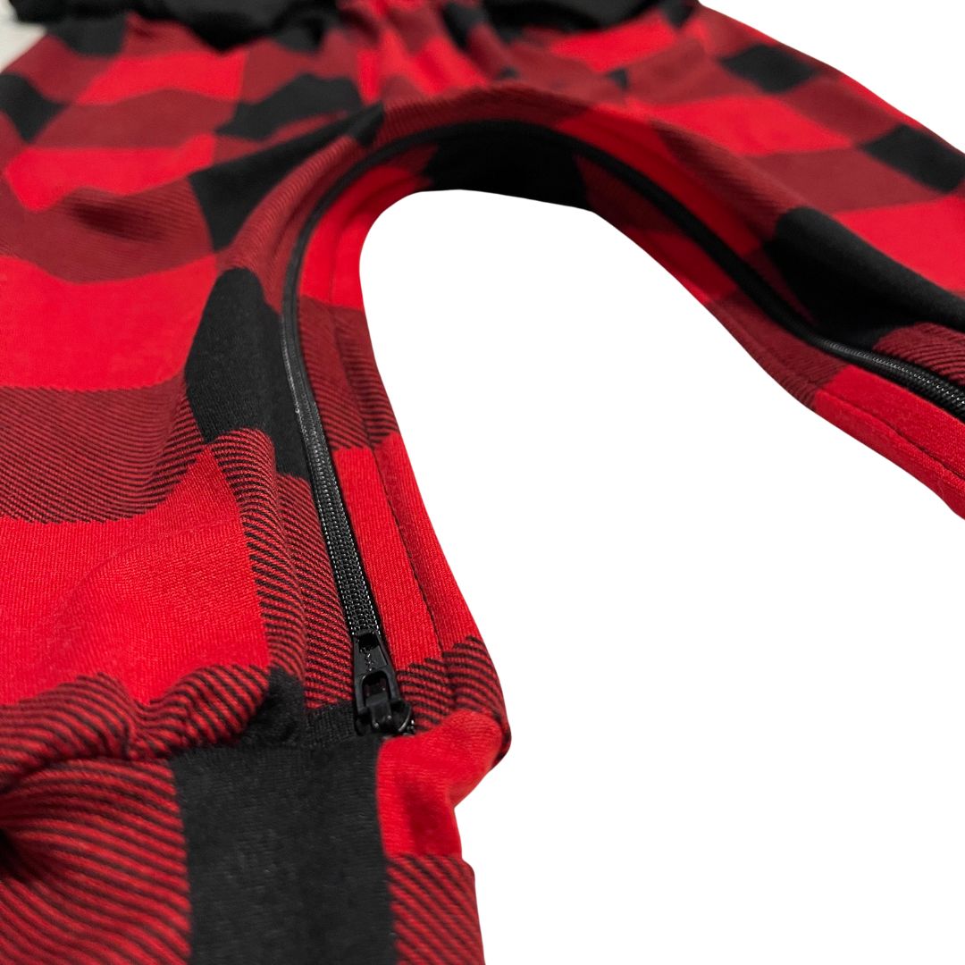 Red Buffalo Plaid BUBBLE Zip Romper - Zipease
