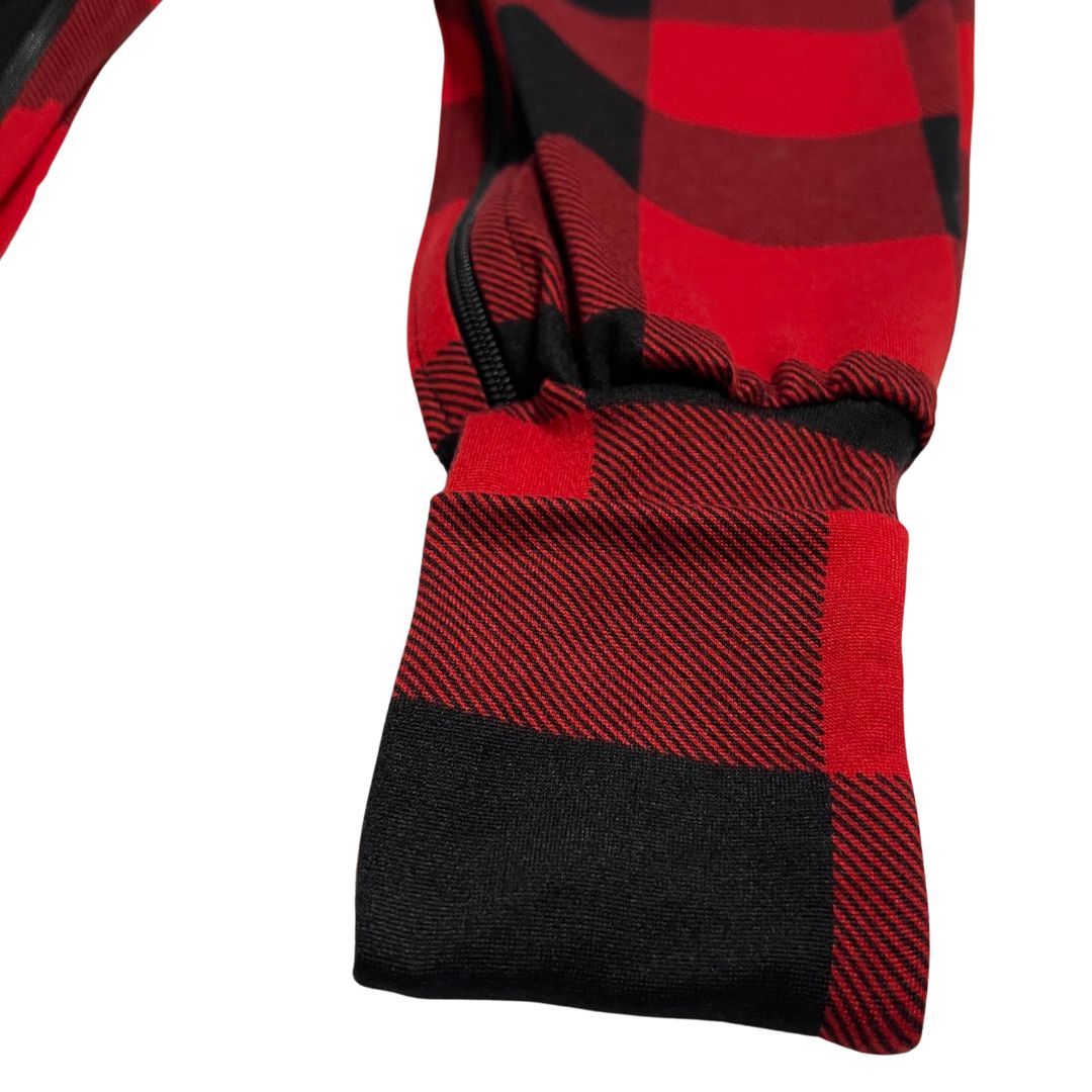 Red Buffalo Plaid BUBBLE Zip Romper - Zipease