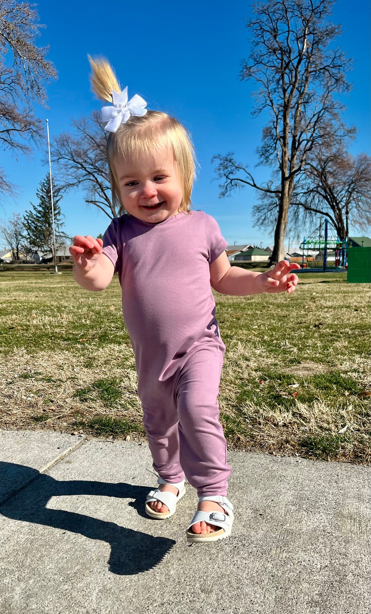 Solid Lavender Zip Baby Romper - Zipease