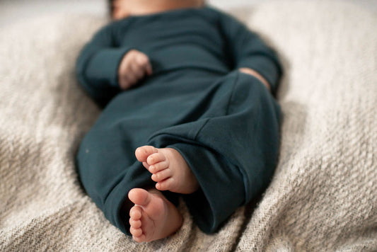 Teal Sleeper Newborn Gown - Zipease