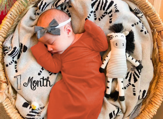 Terracotta Sleeper Newborn Gown - Zipease