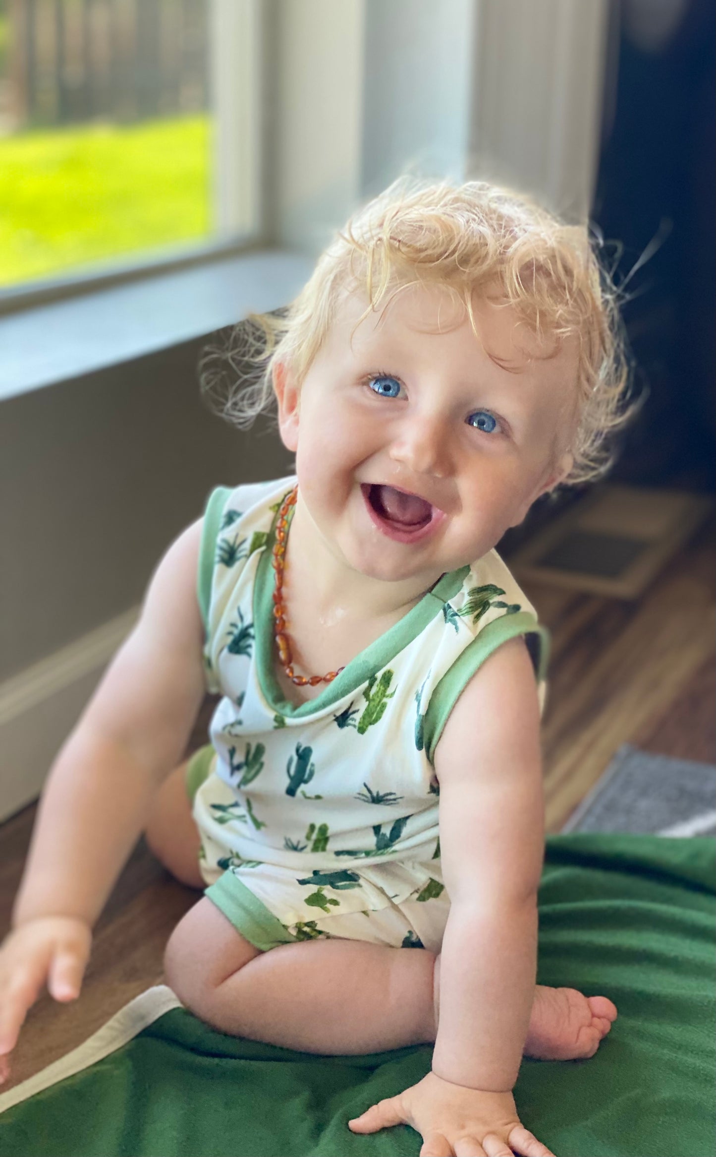 Ivory Cactus Summer Zip Romper - Zipease