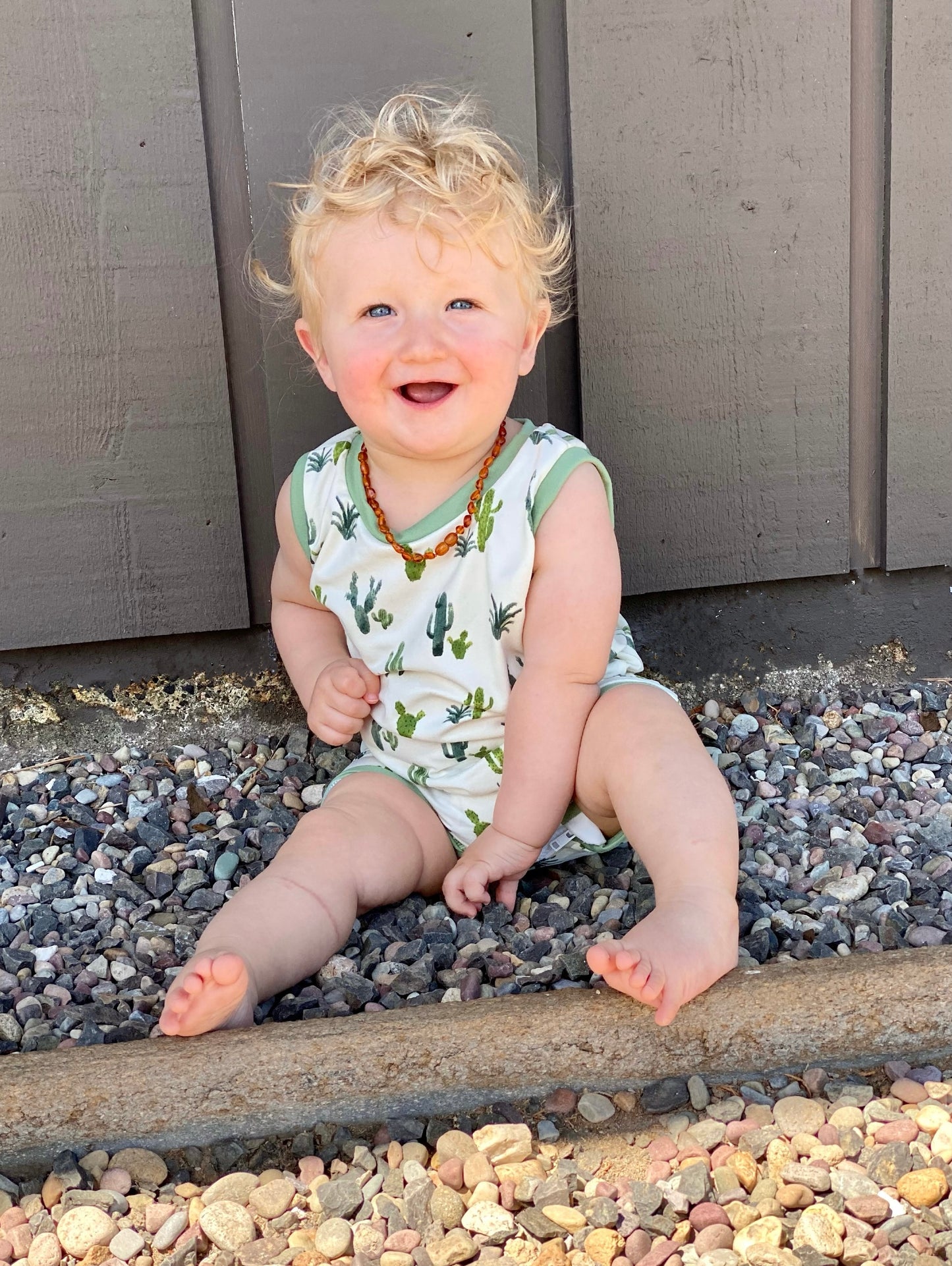 Ivory Cactus Summer Zip Romper - Zipease