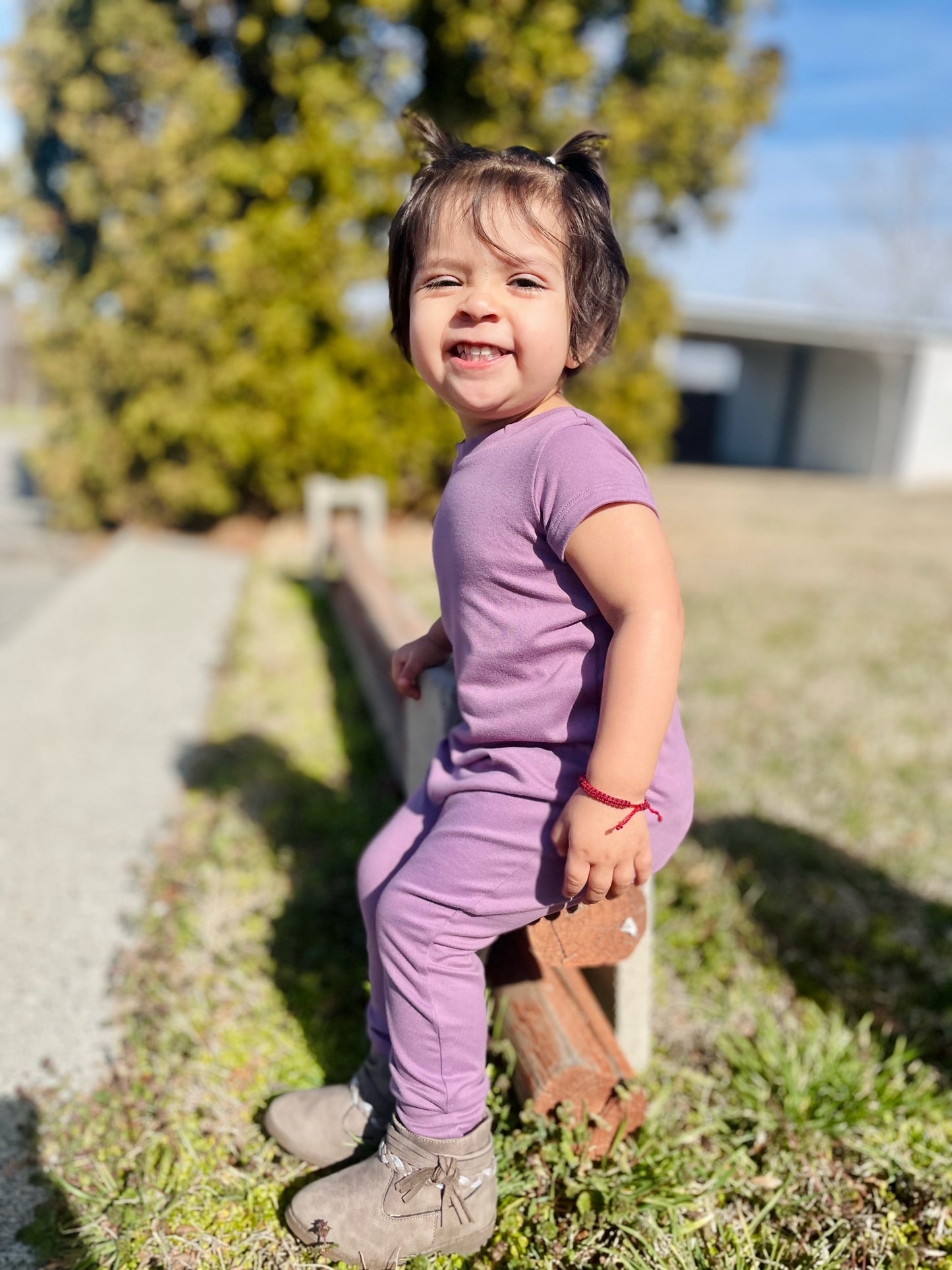 Solid Lavender Zip Baby Romper - Zipease