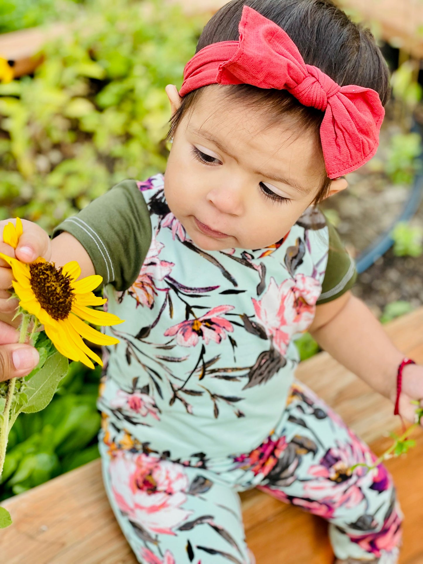 Mint Floral Zip Baby Romper - Zipease
