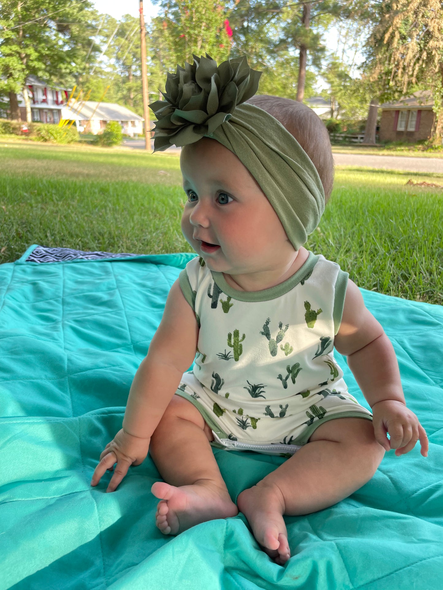 Ivory Cactus Summer Zip Romper - Zipease