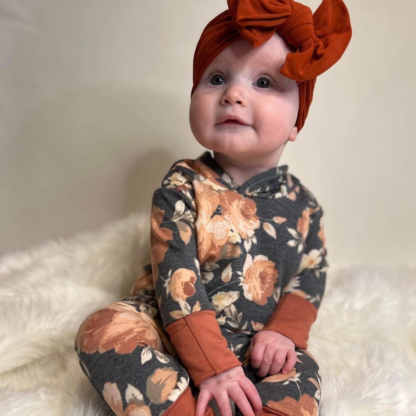 Charcoal Floral Hooded Zip Romper - Zipease