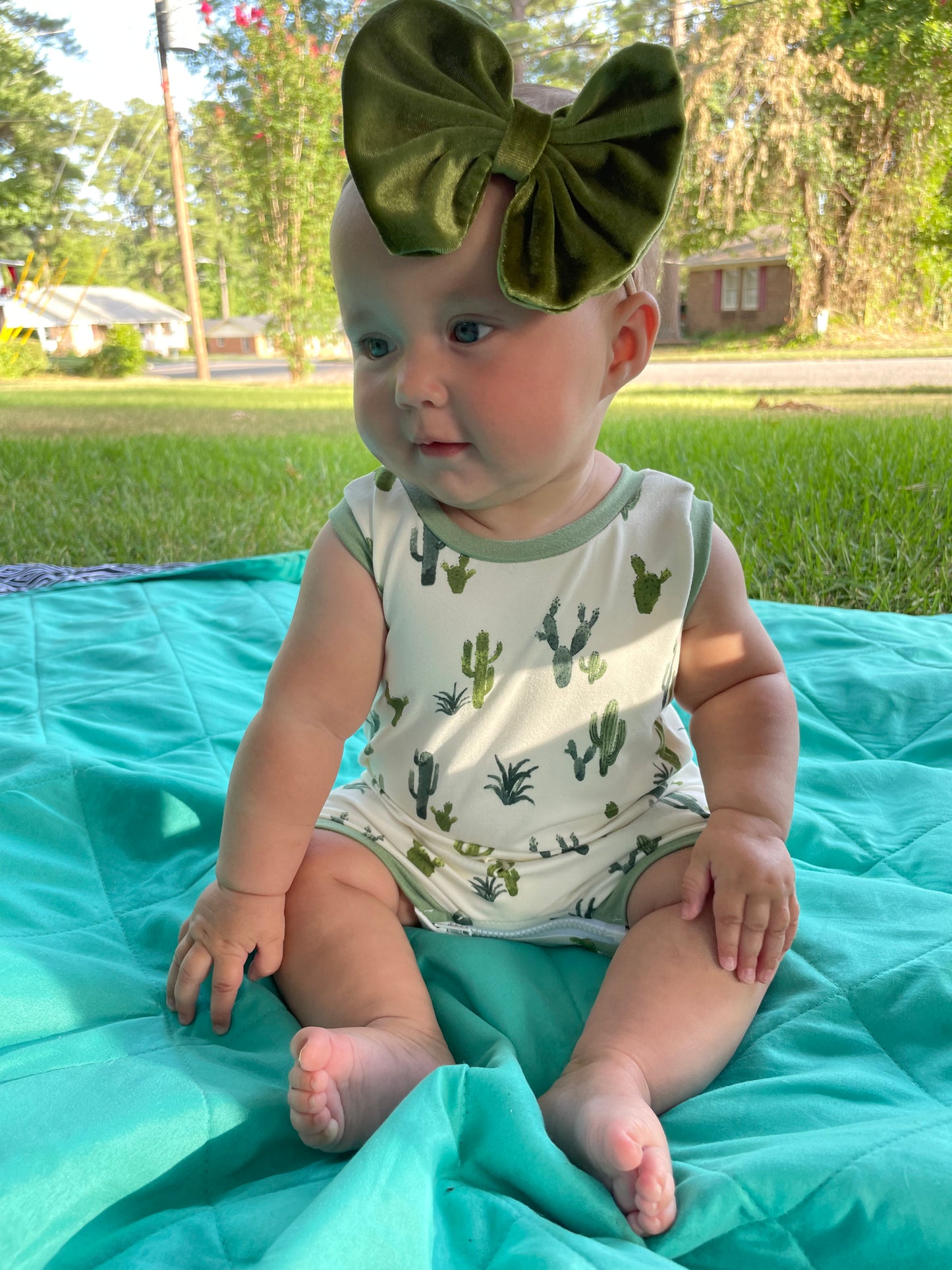 Ivory Cactus Summer Zip Romper - Zipease