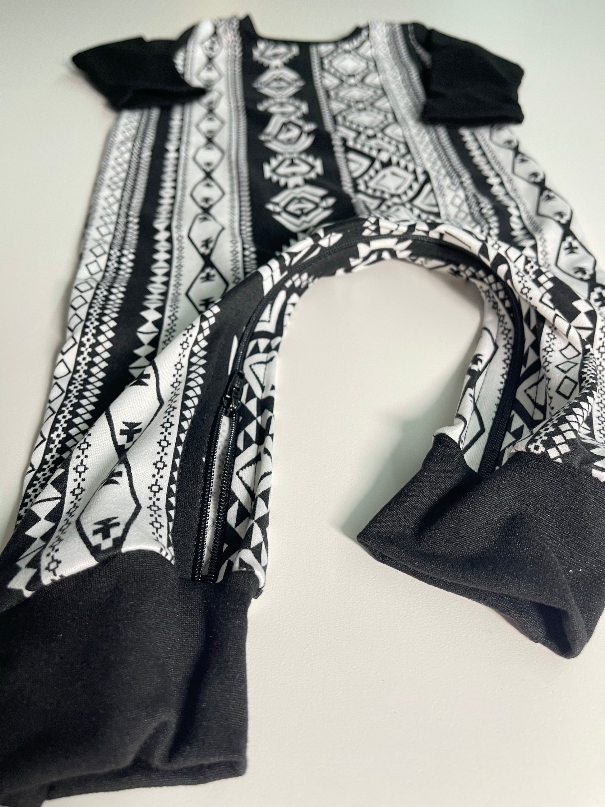 Vertical Aztec Zip Baby Romper - Zipease