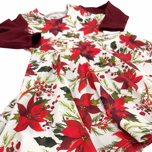 Poinsettia Twirl Dress - Zipease