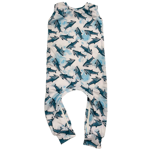 Sharks Zip Romper