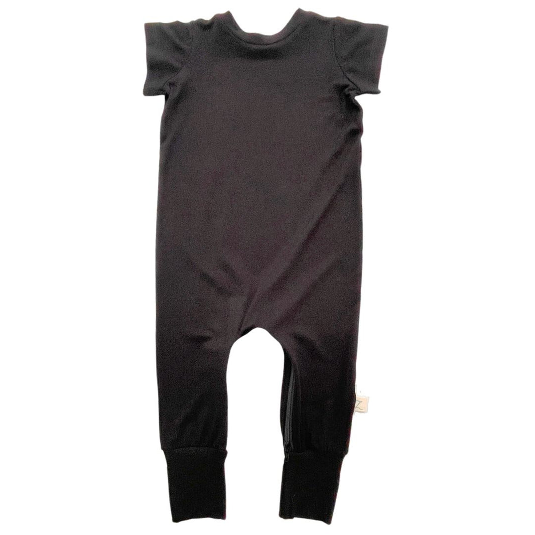 Deep Teal Bamboo Lyocell Zip Romper