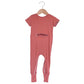 Mauve Bamboo Lyocell Romper with G-Tube Access - Zipease