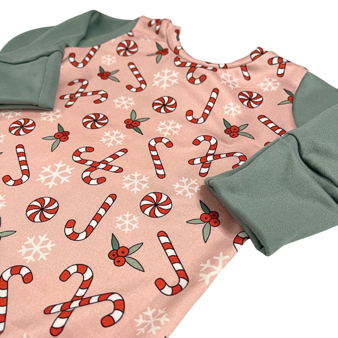 Candy Canes Zip Romper