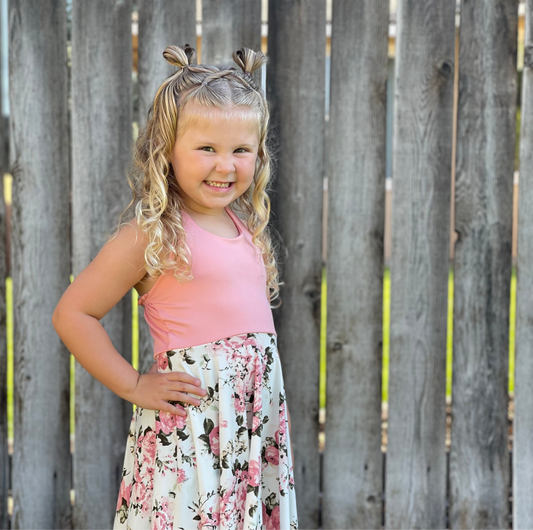 Pink Floral Halter Dress