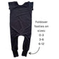 Black Bamboo Lyocell Romper with G-Tube Access - Zipease