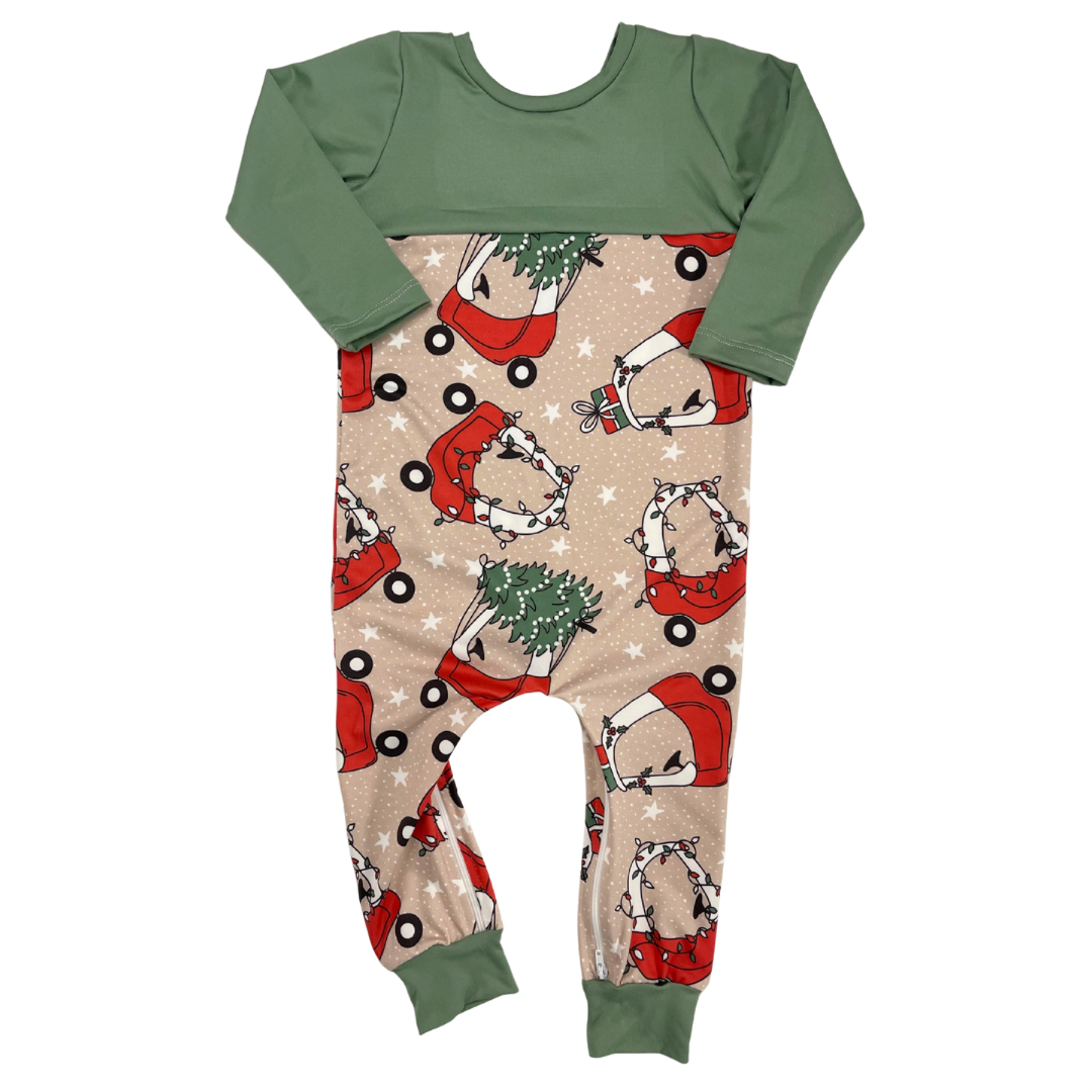 Cozy Coupe Color Block Zip Romper