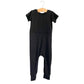 Black Bamboo Lyocell Romper with G-Tube Access - Zipease
