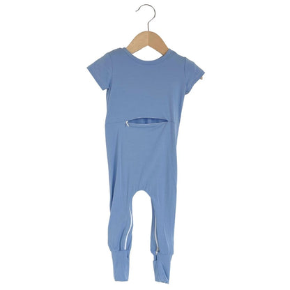 Ocean Bamboo Lyocell Romper with G-Tube Access - Zipease