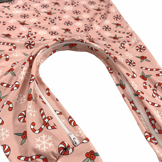 Candy Canes Zip Romper