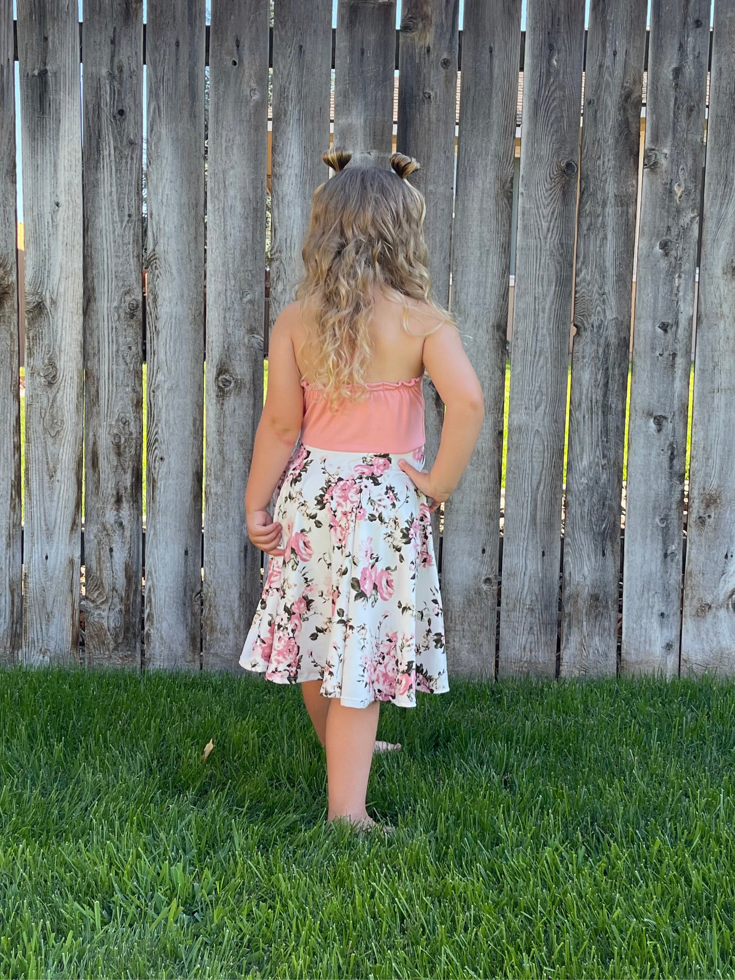 Pink Floral Halter Dress