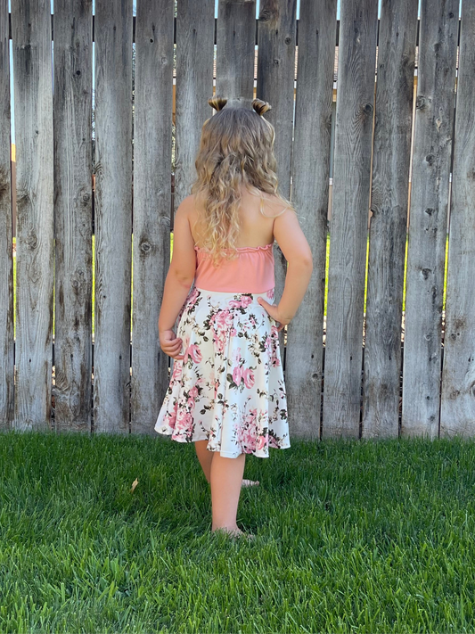 Pink Floral Halter Dress