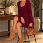 Burgundy Tiered Dress