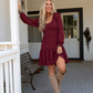 Burgundy Tiered Dress